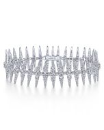 18K White Gold Diamond Spikes Tennis Bracelet