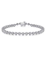 Eirene Harbor Symphony 14K White Gold Buttercup Set Diamond Tennis Bracelet