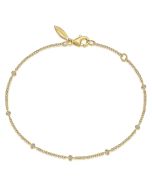 14K Yellow Gold Diamond Stations Chain Bracelet