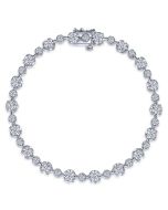 Marbella Chorus Poise 18K White Gold Diamond Station Tennis Bracelet