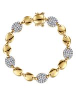 14K Yellow Gold Contemporary Diamond Tennis Bracelet