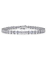 Seraph Skylark Monarch 18K White Gold Emerald cut and Round Diamond Tennis Bracelet