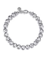 8mm Sterling Silver Faceted Bead Bracelet