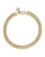 6mm14K Yellow Gold Solid Mens Link Chain Bracelet