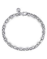 925 Sterling Silver Faceted Chain Bracelet