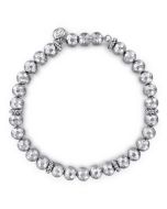 925 Sterling Silver Faceted Bead Bracelet