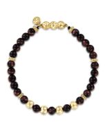14K Yellow Gold and 6mm Tiger Eye Beaded Bracelet