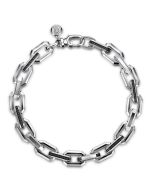 925 Sterling Silver Faceted Chain Black Spinel Bracelet