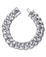 14mm Sterling Silver Flat Heavy Chain Bracelet