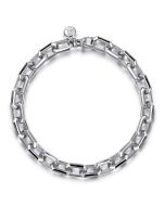 925 Sterling Silver Faceted Chain Bracelet
