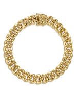 14K Yellow Gold 10mm Width Classic Plain Men's Cuban Bracelet
