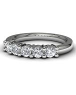 14k White Gold Diamond Anniversary Band Front View