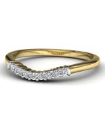 14k Yellow Gold Diamond Wedding Band Front View