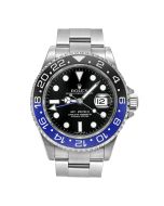  *Pre-Owned* Rolex Steel GMT-Master II 40 Watch - Black And Blue Batman Bezel - Black Dial - Jubilee Bracelet