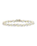 14kt White and Yellow Gold Diamond Bracelet 3ctw