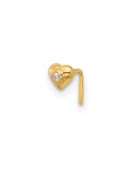 Astra 14k 22 Gauge CZ Heart Nose Stud