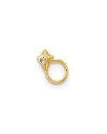 Astra 14K 22 Gauge Square with CZ Nose Ring Body Jewelry