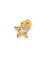 Orion 14k 18 Gauge CZ Star Labret Stud
