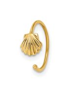 Solenne 14k 20 Gauge Scallop Shell Nose Ring / Ear Cuff