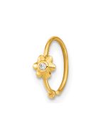 Orion 14K 18 Gauge Hoop with CZ Nose Ring Body Jewelry