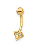 Cadenza 14k 14 gauge CZ Cone Belly Ring