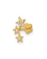 Orion 14K 18 Gauge Polished CZ Stars Cartilage Body Jewelry