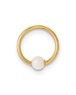 Mirelle 14K 18 Gauge Polished Imitation Pearl Cartilage Ring