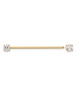 Solenne 14k 16 Gauge Polished 3mm CZ Industrial Body Jewelry