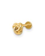 Cadenza 14k 18 Gauge Polished Love Knot Labret Stud