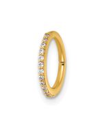 Zevora 14k 16 Gauge Polished CZ 9.0mm Hinged Cartilage Ring