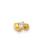 Novelle 14k 18 Gauge Polished CZ Heart Labret Stud