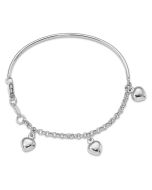 Giggles Drift 14k White Gold Polished Dangle Heart Baby Bracelet