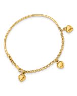 Star Puff 14k Polished Dangle Heart Baby Bracelet