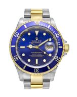   *Pre-Owned* Rolex Steel and Gold Submariner Date Watch - Blue Bezel - Blue Dial
