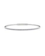 Velvet 14k White Gold Flexible Diamond Bangle