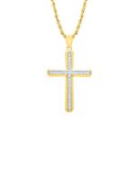 14kt Yellow Gold and Diamond Cross Pendant