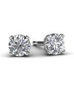 White Gold 1/4 TDW Diamond Solitaire Earrings Front View