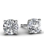 White Gold 1/2 TDW Diamond Solitaire Earrings Front View