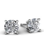 White Gold 3/4 TDW Diamond Solitaire Earrings Front