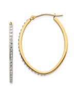 Aurum 14k Diamond Fascination Oval Hinged Hoop Earrings