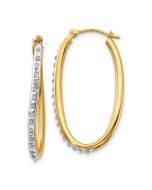 Seraphine 14k Diamond Fascination Oval Twist Hoop Earrings