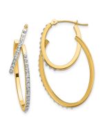 Arden 14k Diamond Fascination Hinged Double Hoop Earrings