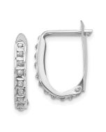 Celestine 14k White Gold Diamond Fascination Hoop Earrings