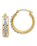 Eros 14k Diamond Fascination Round Hoop Earrings