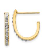Aurum 14k Diamond Fascination Post J Hoop Earrings
