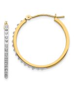 Arden 14k Diamond Fascination Round Hinged Hoop Earrings