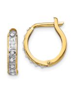 Seraphine 14k Diamond Fascination Round Hinged Hoop Earrings