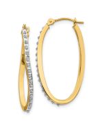 Arden 14k Diamond Fascination Twist Hinged Hoop Earrings