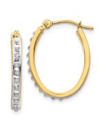 Seraphine 14k Diamond Fascination Oval Hinged Hoop Earrings