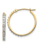 Zephira 14k Diamond Fascination Round Hinged Hoop Earrings